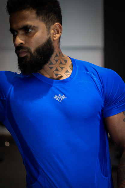 LYFTRS Royal Pulse Half Sleeve Compression T-Shirt | AirFlow Series