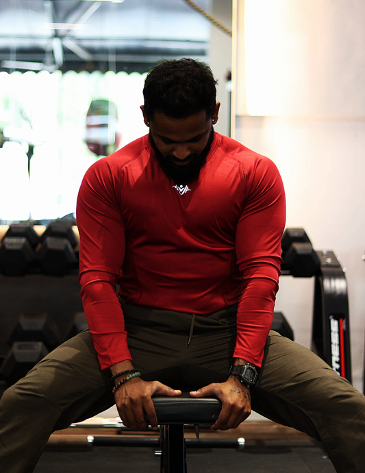 LYFTRS Iron Maroon Full Sleeve Compression T-Shirt | AirFlow Series