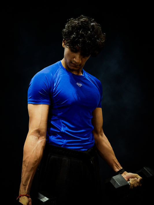 LYFTRS Royal Pulse Half Sleeve Compression T-Shirt | AirFlow Series