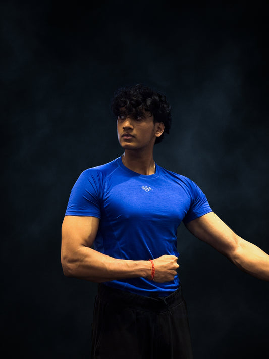 LYFTRS Royal Pulse Half Sleeve Compression T-Shirt | AirFlow Series